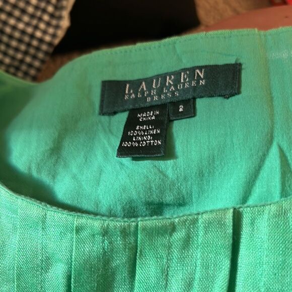 Ralph Lauren pleated green dress 2 - Picture 6 of 6